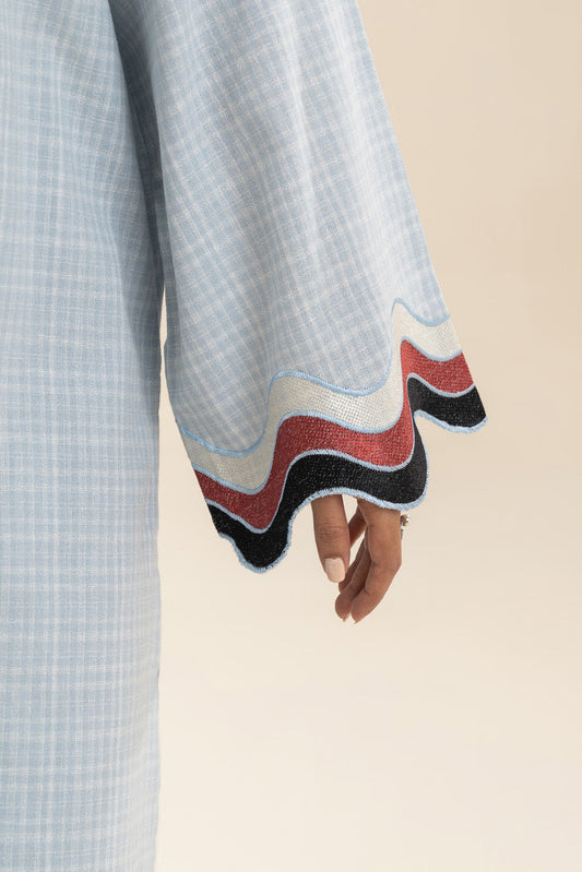 2 PIECE EMBROIDERED DOBBY SUIT (PRET)