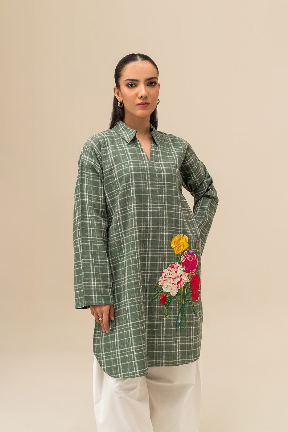 EMBROIDERED DOBBY SHIRT (PRET)