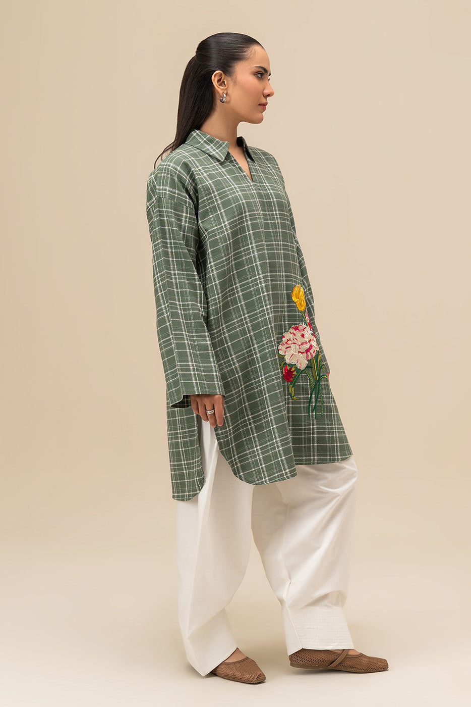 EMBROIDERED DOBBY SHIRT (PRET)