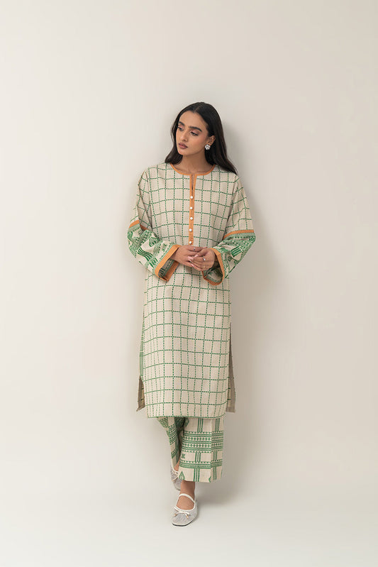2 PIECE BASIC KHADDAR JACQUARD SUIT (PRET)