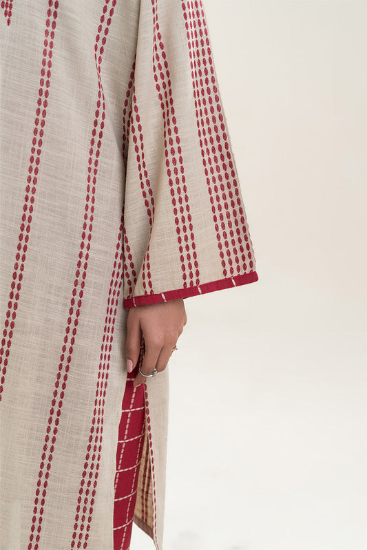 2 PIECE BASIC KHADDAR JACQUARD SUIT (PRET)