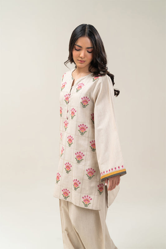 2 PIECE EMBROIDERED SLUB KHADDAR SUIT (PRET)