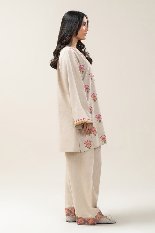 2 PIECE EMBROIDERED SLUB KHADDAR SUIT (PRET)