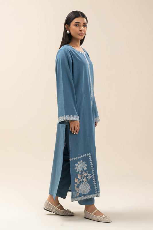 2 PIECE EMBROIDERED TWO WAY SLUB SUIT (PRET)