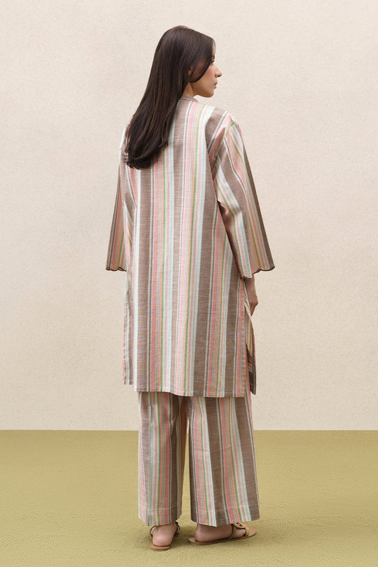 2 PIECE EMBROIDERED YARN DYED SUIT (PRET)