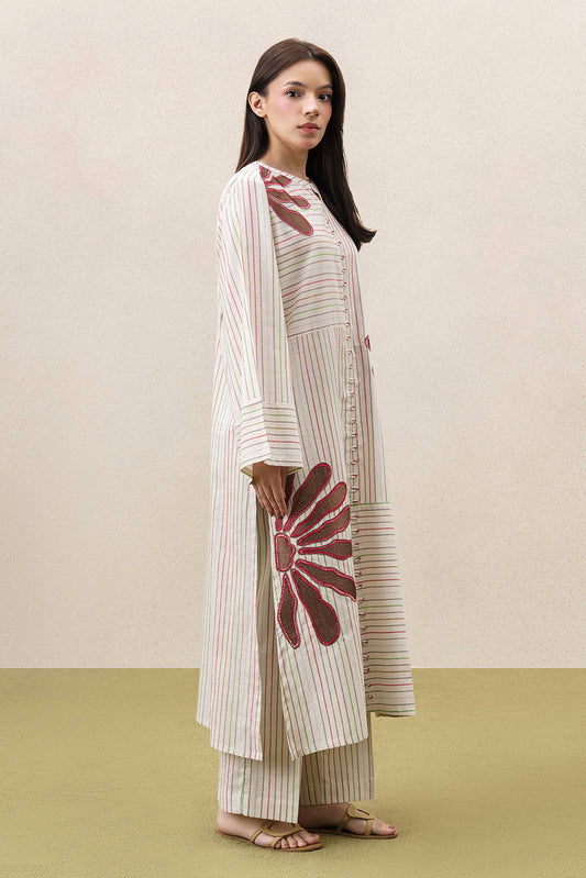 2 PIECE EMBROIDERED YARN DYED SUIT (PRET)