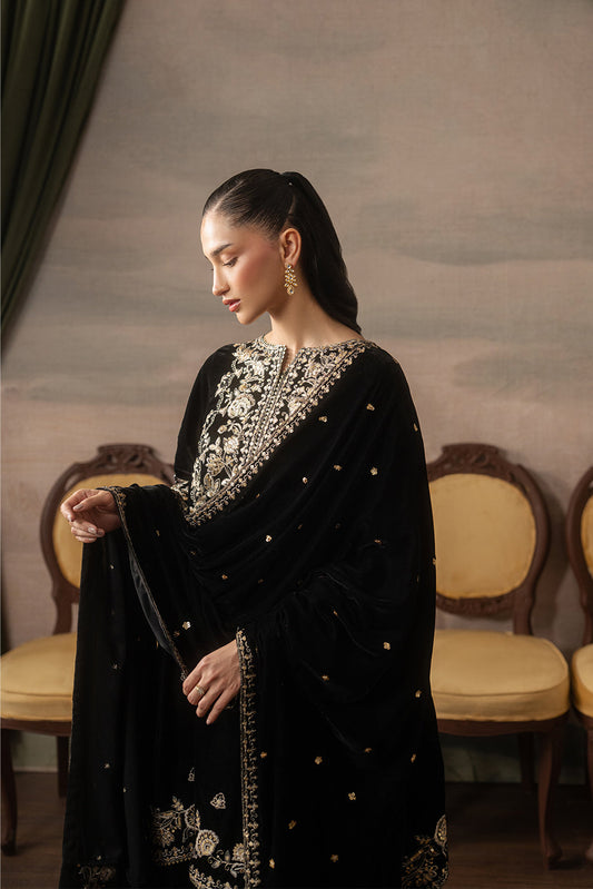 3 PIECE EMBROIDERED VELVET SUIT-MIDNIGHT SOIRÉE ( LUXURY UNSTITCHED )
