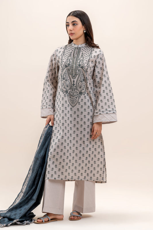 3 PIECE PRINTED LAWN SUIT-SERENE GLAM (UNSTITCHED)