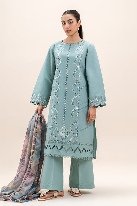 3 PIECE EMBROIDERED LAWN SUIT-SAPPHIRE MUSK (UNSTITCHED)